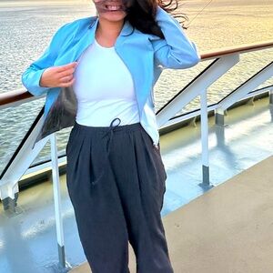 LAMARQUE dusky blue
Chapin Reversible Leather Bomber